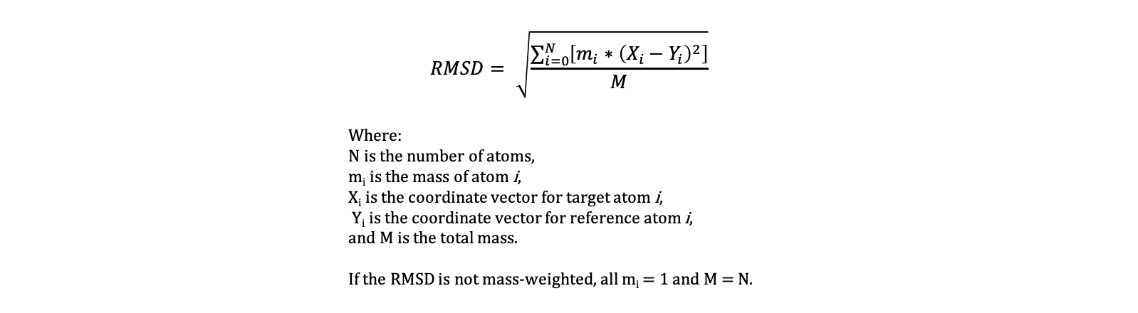 RMSD formula